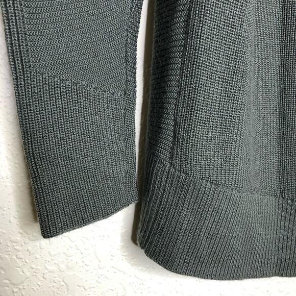 Athleta gray v neck chunky knit merino wool blend sweater tunic size Small - Picture 13 of 14